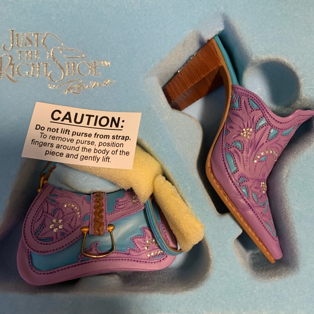 Vintage Just the Right Shoe Lone Star Collector Set by Raine Miniature Shoe Bag